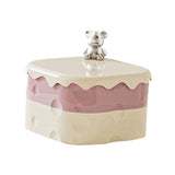 Maxbell Rotation Divided Serving Tray with Lid Snack Tray for Chinese New Year Treat Pink 2 Tier