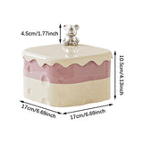 Maxbell Rotation Divided Serving Tray with Lid Snack Tray for Chinese New Year Treat Pink 2 Tier