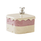 Maxbell Rotation Divided Serving Tray with Lid Snack Tray for Chinese New Year Treat Pink 2 Tier