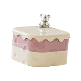 Maxbell Rotation Divided Serving Tray with Lid Snack Tray for Chinese New Year Treat Pink 2 Tier