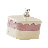 Maxbell Rotation Divided Serving Tray with Lid Snack Tray for Chinese New Year Treat Pink 2 Tier