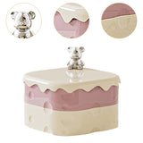 Maxbell Rotation Divided Serving Tray with Lid Snack Tray for Chinese New Year Treat Pink 2 Tier