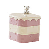 Maxbell Rotation Divided Serving Tray with Lid Snack Tray for Chinese New Year Treat Pink 3 Tier