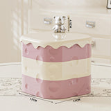 Maxbell Rotation Divided Serving Tray with Lid Snack Tray for Chinese New Year Treat Pink 3 Tier