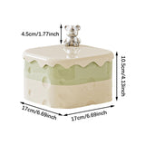 Maxbell Rotation Divided Serving Tray with Lid Snack Tray for Chinese New Year Treat Green 2 Tier