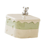 Maxbell Rotation Divided Serving Tray with Lid Snack Tray for Chinese New Year Treat Green 2 Tier