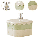 Maxbell Rotation Divided Serving Tray with Lid Snack Tray for Chinese New Year Treat Green 2 Tier