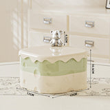 Maxbell Rotation Divided Serving Tray with Lid Snack Tray for Chinese New Year Treat Green 2 Tier