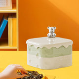 Maxbell Rotation Divided Serving Tray with Lid Snack Tray for Chinese New Year Treat Green 2 Tier