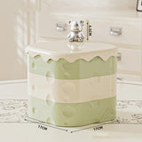 Maxbell Rotation Divided Serving Tray with Lid Snack Tray for Chinese New Year Treat Green 3 Tier