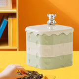 Maxbell Rotation Divided Serving Tray with Lid Snack Tray for Chinese New Year Treat Green 3 Tier