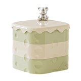 Maxbell Rotation Divided Serving Tray with Lid Snack Tray for Chinese New Year Treat Green 3 Tier