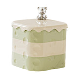 Maxbell Rotation Divided Serving Tray with Lid Snack Tray for Chinese New Year Treat Green 3 Tier