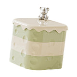 Maxbell Rotation Divided Serving Tray with Lid Snack Tray for Chinese New Year Treat Green 3 Tier