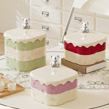 Maxbell Rotation Divided Serving Tray with Lid Snack Tray for Chinese New Year Treat Green 3 Tier