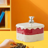 Maxbell Rotation Divided Serving Tray with Lid Snack Tray for Chinese New Year Treat Red 2 Tier