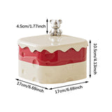 Maxbell Rotation Divided Serving Tray with Lid Snack Tray for Chinese New Year Treat Red 2 Tier