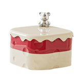 Maxbell Rotation Divided Serving Tray with Lid Snack Tray for Chinese New Year Treat Red 2 Tier