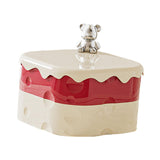 Maxbell Rotation Divided Serving Tray with Lid Snack Tray for Chinese New Year Treat Red 2 Tier