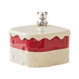 Maxbell Rotation Divided Serving Tray with Lid Snack Tray for Chinese New Year Treat Red 2 Tier