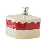 Maxbell Rotation Divided Serving Tray with Lid Snack Tray for Chinese New Year Treat Red 2 Tier