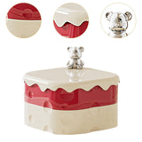 Maxbell Rotation Divided Serving Tray with Lid Snack Tray for Chinese New Year Treat Red 2 Tier