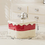 Maxbell Rotation Divided Serving Tray with Lid Snack Tray for Chinese New Year Treat Red 2 Tier