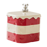 Maxbell Rotation Divided Serving Tray with Lid Snack Tray for Chinese New Year Treat Red 3 Tier