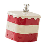 Maxbell Rotation Divided Serving Tray with Lid Snack Tray for Chinese New Year Treat Red 3 Tier