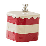 Maxbell Rotation Divided Serving Tray with Lid Snack Tray for Chinese New Year Treat Red 3 Tier