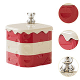 Maxbell Rotation Divided Serving Tray with Lid Snack Tray for Chinese New Year Treat Red 3 Tier