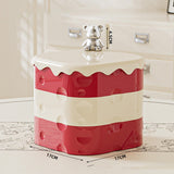 Maxbell Rotation Divided Serving Tray with Lid Snack Tray for Chinese New Year Treat Red 3 Tier