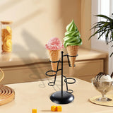 Maxbell Ice Cream Cone Holder Stand Reusable for Wedding Catering Supplies Halloween 4 Holes