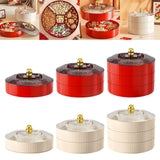 Maxbell Snack Tray with Lid Candy Bowl Divided Serving Tray for Candy Cookies Fruits 1 Tier  Red