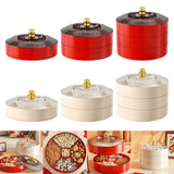 Maxbell Snack Tray with Lid Candy Bowl Divided Serving Tray for Candy Cookies Fruits 1 Tier  Red