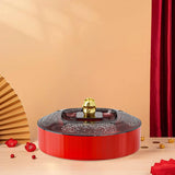 Maxbell Snack Tray with Lid Candy Bowl Divided Serving Tray for Candy Cookies Fruits 1 Tier  Red