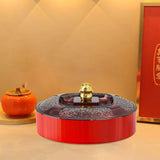 Maxbell Snack Tray with Lid Candy Bowl Divided Serving Tray for Candy Cookies Fruits 1 Tier  Red