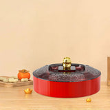 Maxbell Snack Tray with Lid Candy Bowl Divided Serving Tray for Candy Cookies Fruits 1 Tier  Red