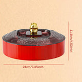 Maxbell Snack Tray with Lid Candy Bowl Divided Serving Tray for Candy Cookies Fruits 1 Tier  Red
