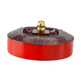 Maxbell Snack Tray with Lid Candy Bowl Divided Serving Tray for Candy Cookies Fruits 1 Tier  Red
