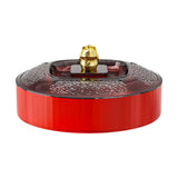 Maxbell Snack Tray with Lid Candy Bowl Divided Serving Tray for Candy Cookies Fruits 1 Tier  Red