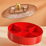 Maxbell Snack Tray with Lid Candy Bowl Divided Serving Tray for Candy Cookies Fruits 1 Tier  Red