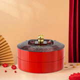 Maxbell Snack Tray with Lid Candy Bowl Divided Serving Tray for Candy Cookies Fruits 2 Tier  Red
