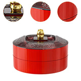 Maxbell Snack Tray with Lid Candy Bowl Divided Serving Tray for Candy Cookies Fruits 2 Tier  Red