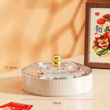 Maxbell Snack Tray with Lid Candy Bowl Divided Serving Tray for Candy Cookies Fruits 1 Tier  White