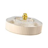 Maxbell Snack Tray with Lid Candy Bowl Divided Serving Tray for Candy Cookies Fruits 1 Tier  White