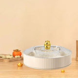 Maxbell Snack Tray with Lid Candy Bowl Divided Serving Tray for Candy Cookies Fruits 1 Tier  White
