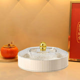 Maxbell Snack Tray with Lid Candy Bowl Divided Serving Tray for Candy Cookies Fruits 1 Tier  White