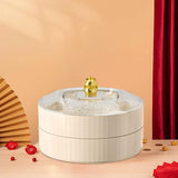Maxbell Snack Tray with Lid Candy Bowl Divided Serving Tray for Candy Cookies Fruits 2 Tier  White