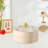 Maxbell Snack Tray with Lid Candy Bowl Divided Serving Tray for Candy Cookies Fruits 2 Tier  White